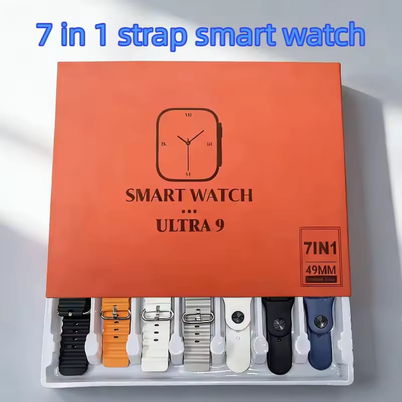 Smart Watch Ultra 9 - 7 in 1 Straps 49MM Smartwatch with Fitness Tracker